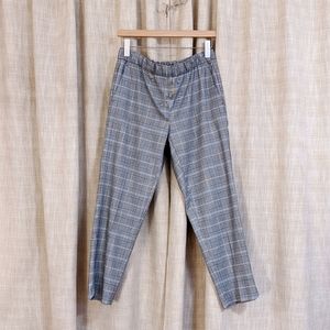 Banana Republic Black and White Plaid Crop Trouser